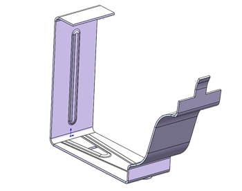 cad model preview of a metal gutter clip
