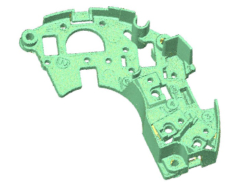 point cloud preview of a plastic terminal board