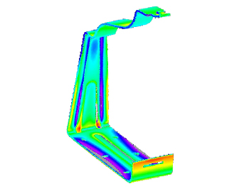 deviation analysis preview of a metal bracket